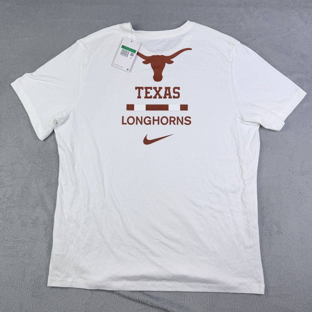 Nike Texas Longhorns Dri-FIT White Graphic T-Shirt Mens XL CT8218-100 NWT